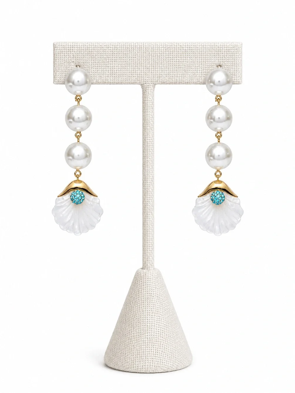 Lele Sadoughi Shellina Pearl Linear Earring. - Picture 4 of 7